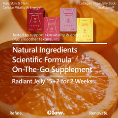 LeafStory Collagen Glow Jelly texture close-up, soft and chewy.