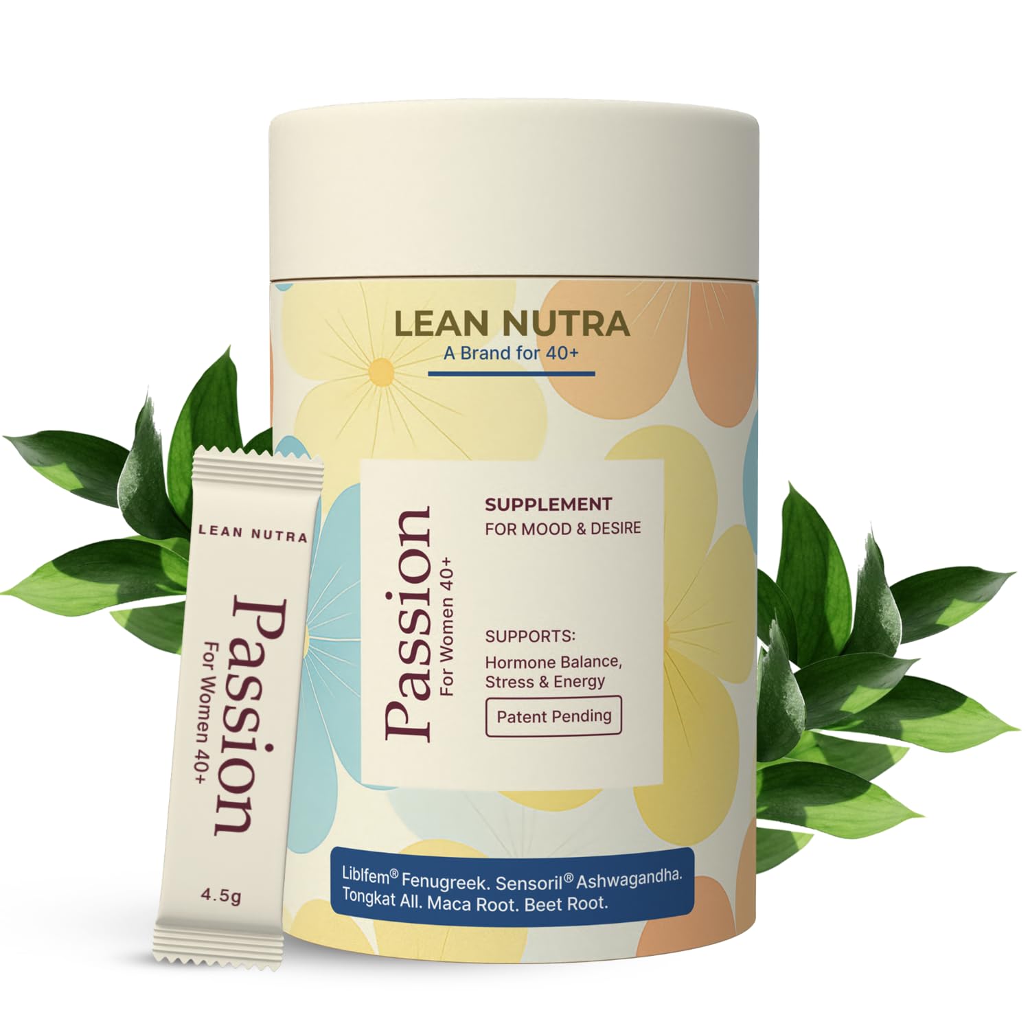 Lean Nutra Passion bottle pour supports daily balance and calm energy.