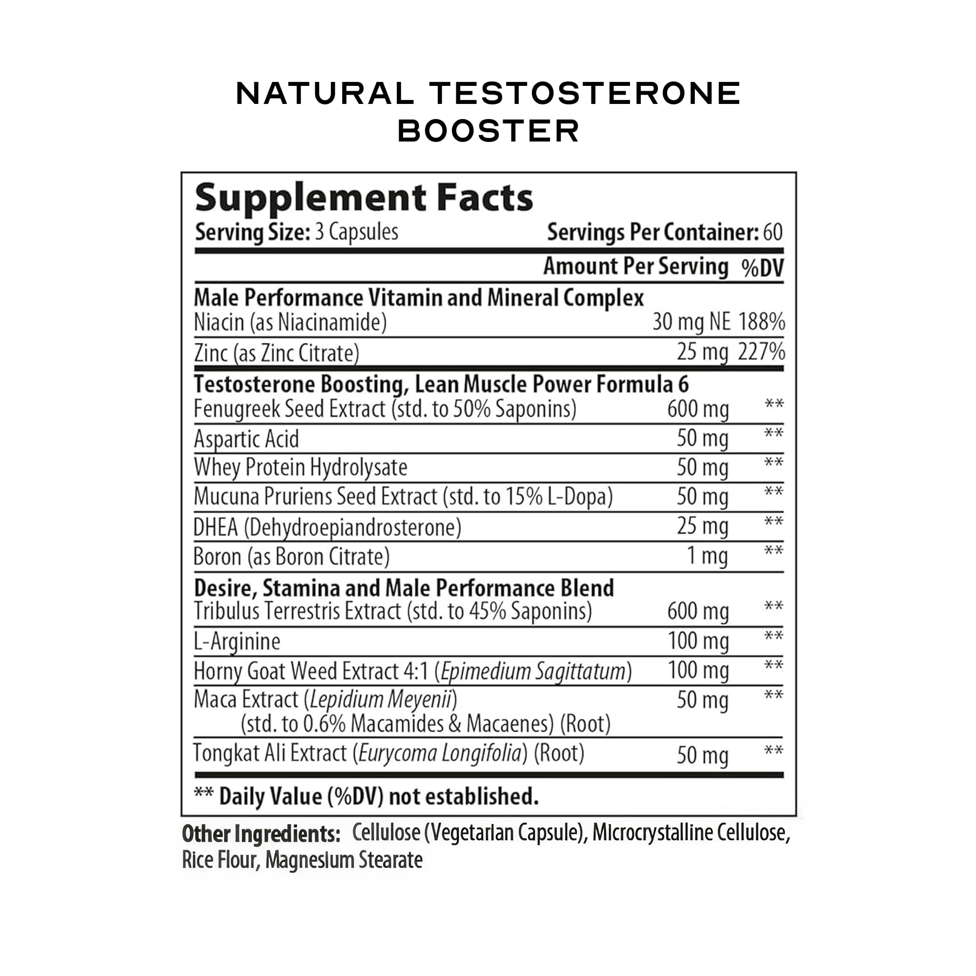LEAN Nutraceuticals testosterone libido booster packaging close-up signaling quality and standards.