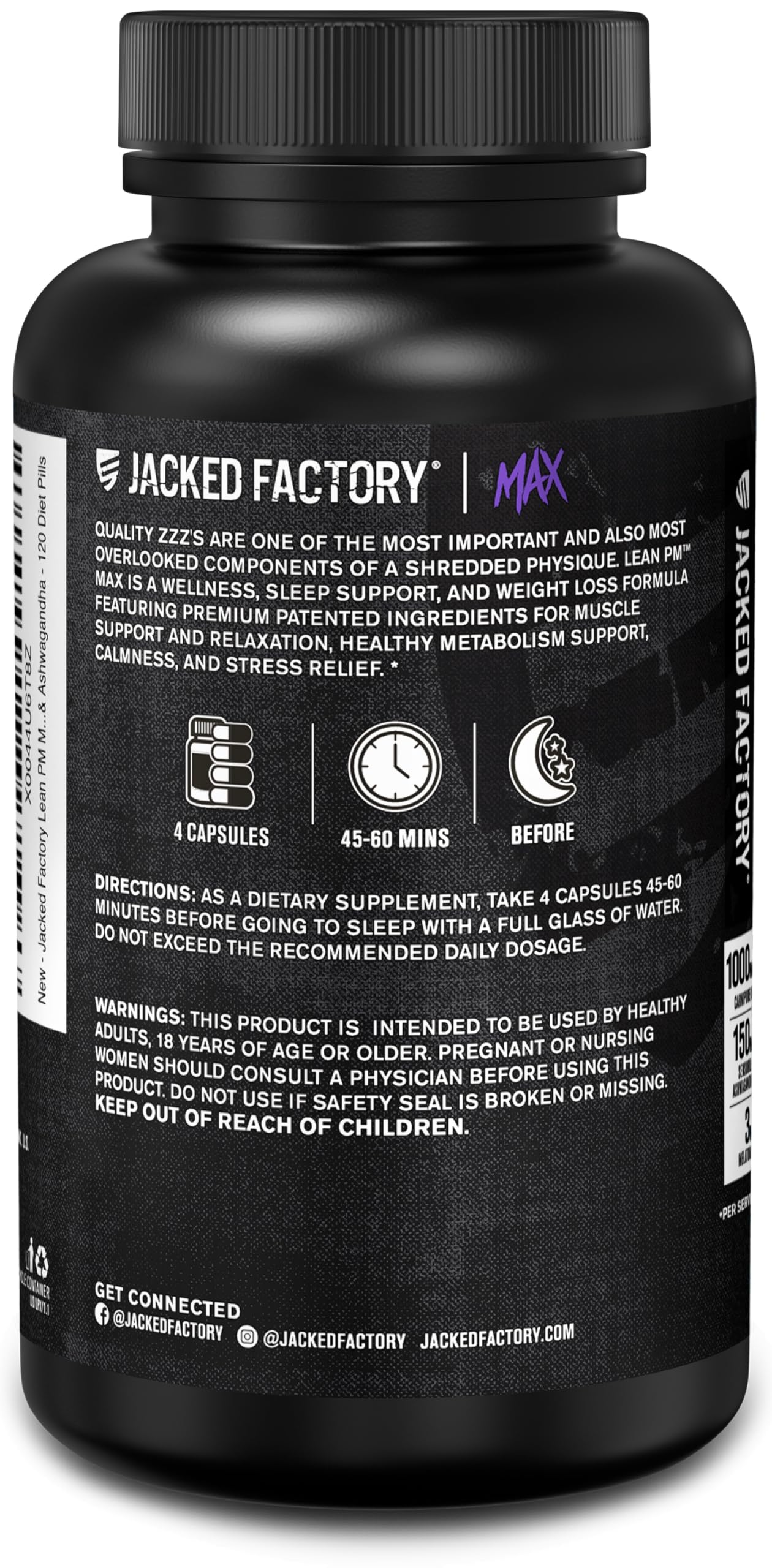 Close-up of Lean PM Max capsules designed for sleep-friendly weight management.