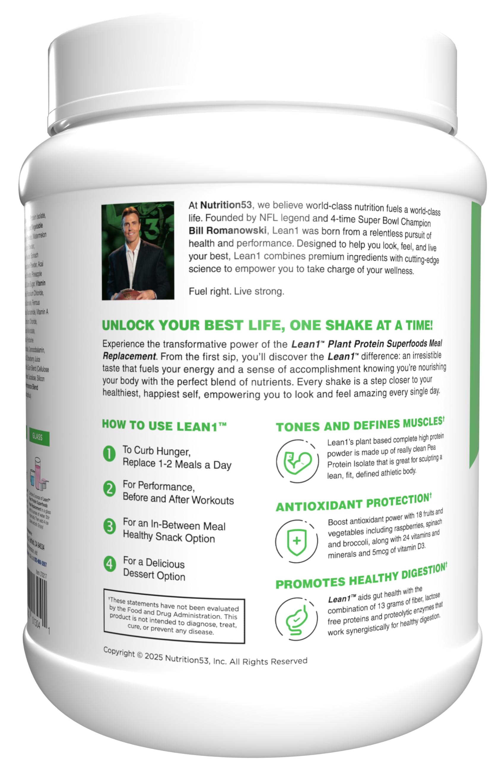 LEAN1 18 superfoods blend with antioxidant rich ingredients