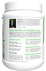 Lean1 banana nutrition panel featuring vitamins, minerals, and protein content