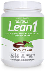 LEAN1 Chocolate Mint tub front showing flavor and packaging.