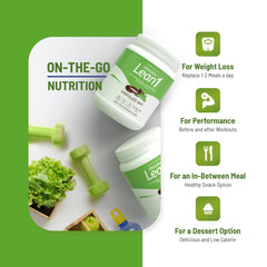 LEAN1 packaging highlights green coffee bean and tea extracts.