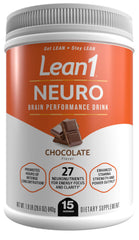 LEAN1 Neuro Chocolate bottle pouring, promotes focused energy for a busy day
