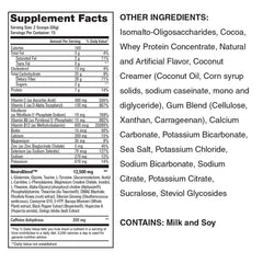 LEAN1 Neuro Chocolate label close-up, premium neuronutrient blend for clarity