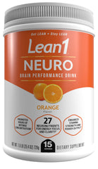LEAN1 Neuro orange powder tub ready to mix for sharper daytime focus