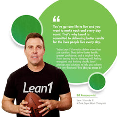 LEAN1 vanilla shaker bottle ready for on-the-go nutrition.
