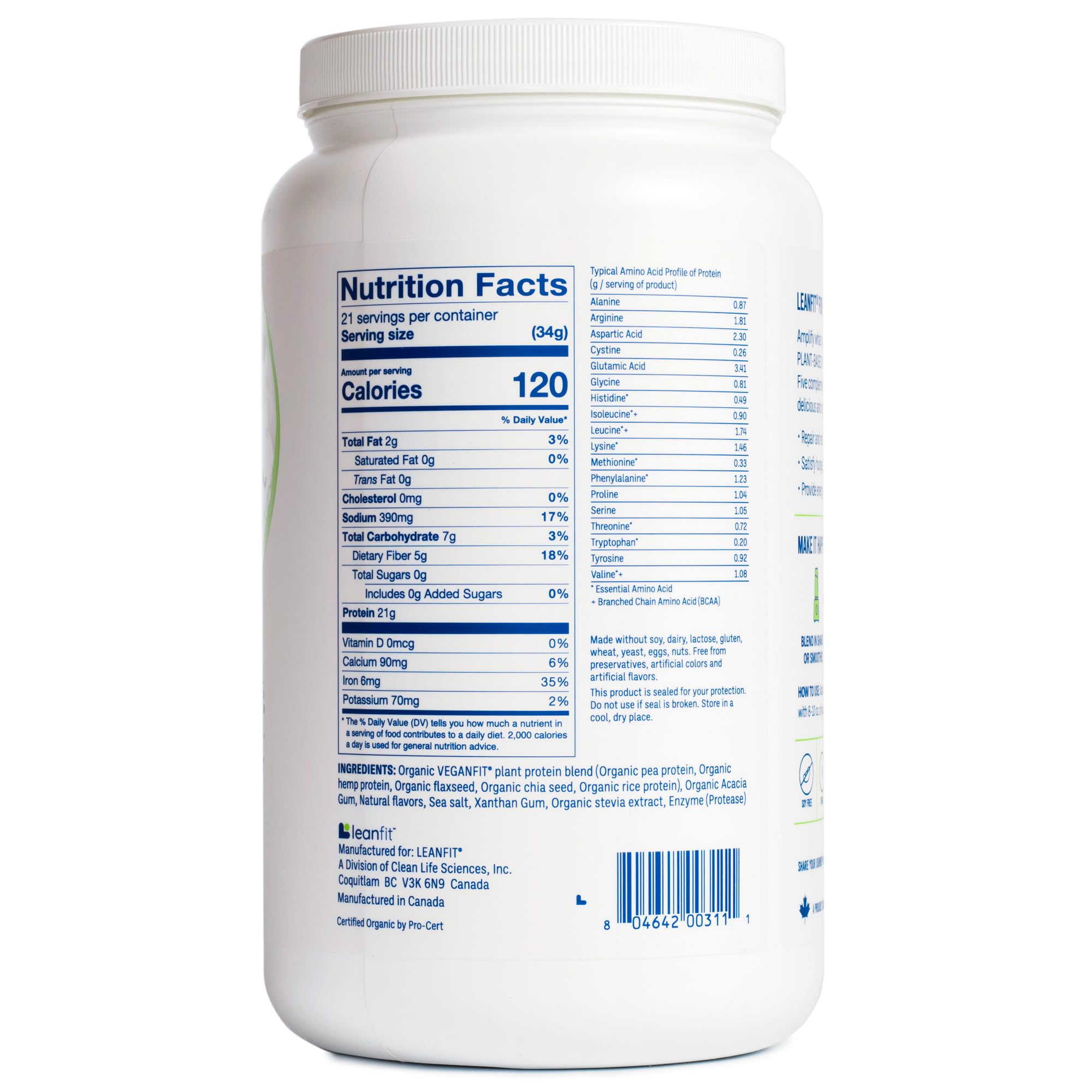 LeanFit recyclable tub with smooth finish and secure lid.