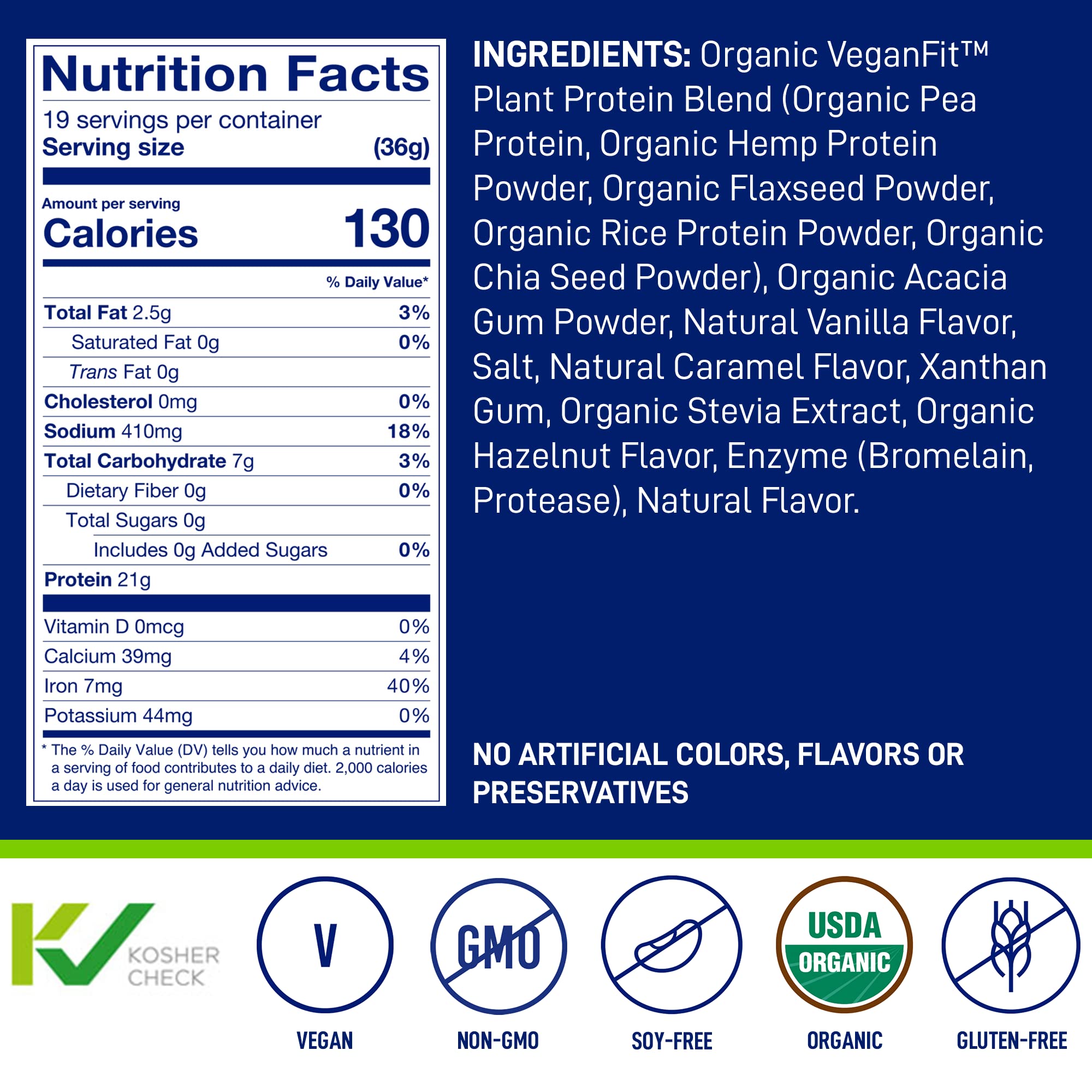 LeanFit Vanilla protein powder scoop closeup highlighting powder texture ideal for quick blends.