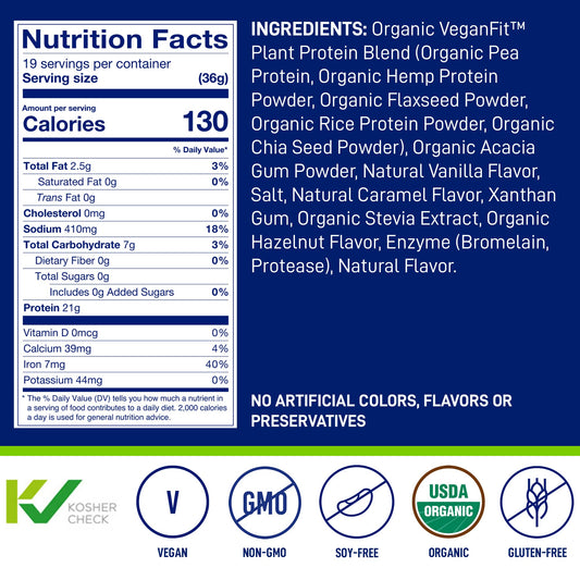 LeanFit Vanilla protein powder scoop closeup highlighting powder texture ideal for quick blends.