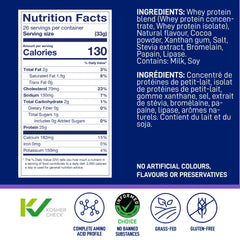 Gluten-free label on LeanFit Cookies & Cream protein powder.