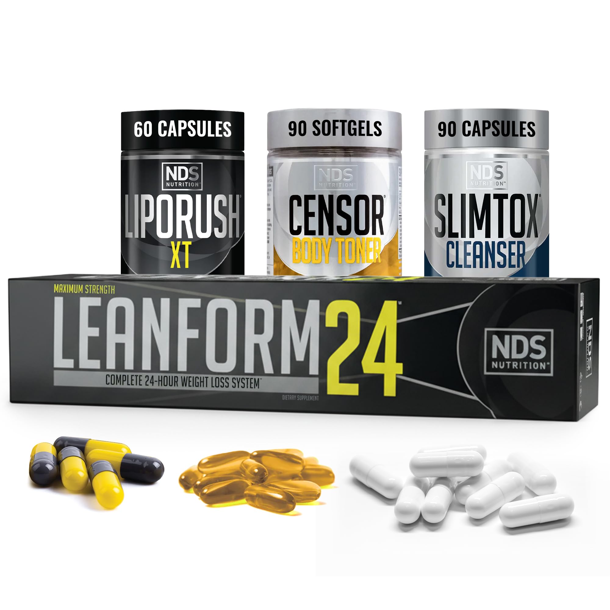 LeanForm24 LiporushXT bottle front highlighting energy and fat-burning support