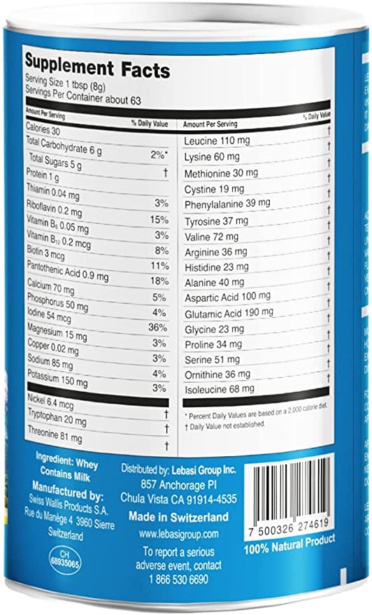 Lebasi Lactoserum 2 label close-up showing milk flavor.
