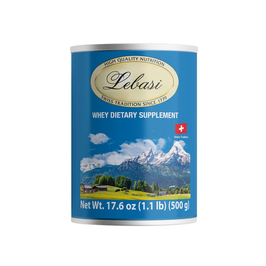 Lebasi whey lactoserum powder 500g bottle for daily protein support in smoothies.