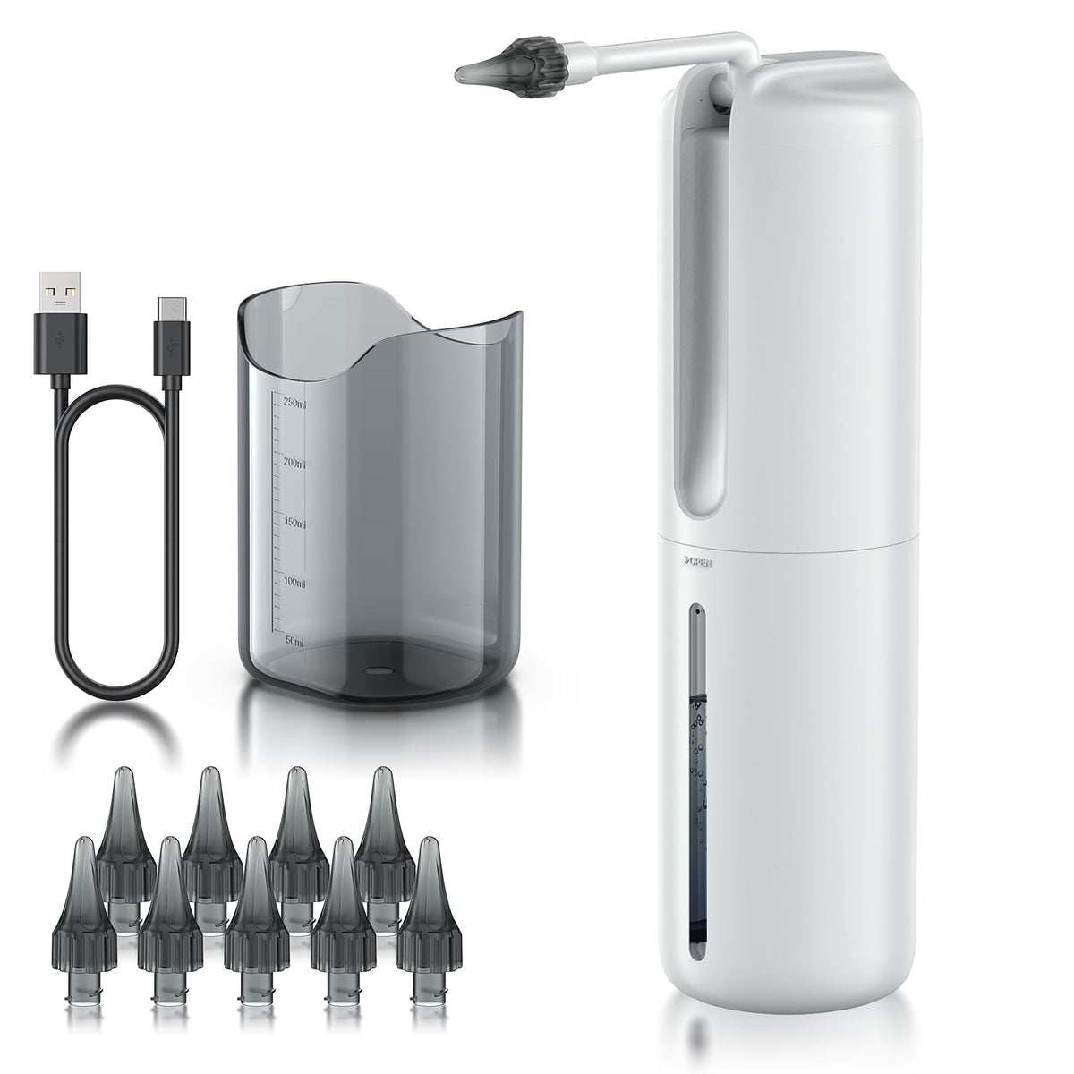 Lebbtl ear-cleaner device in white, highlighting waterproof design for shower use.