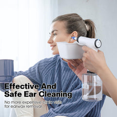 Lebbtl Electric Ear Wash System shows ergonomic handle for comfortable at-home use.