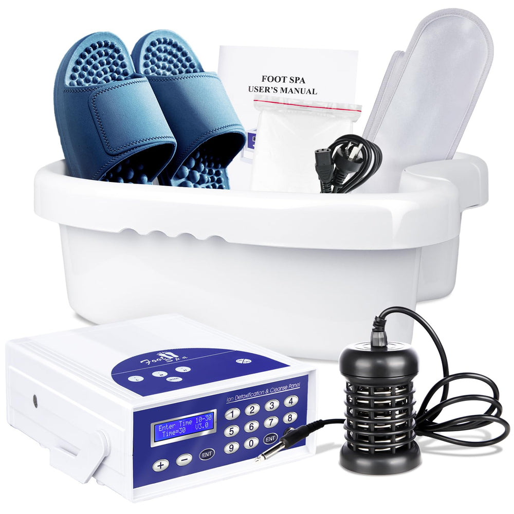 LeCuag ionic detox foot bath machine display shows easy operation for at-home sessions