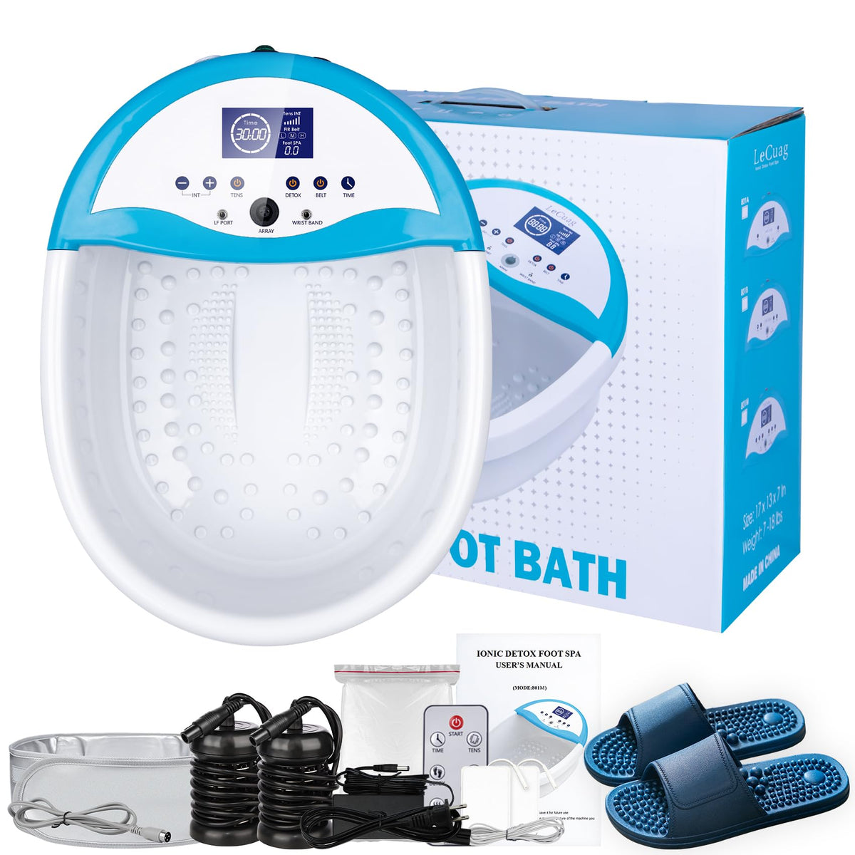 LeCuag ionic foot bath front panel display for easy at home timer control