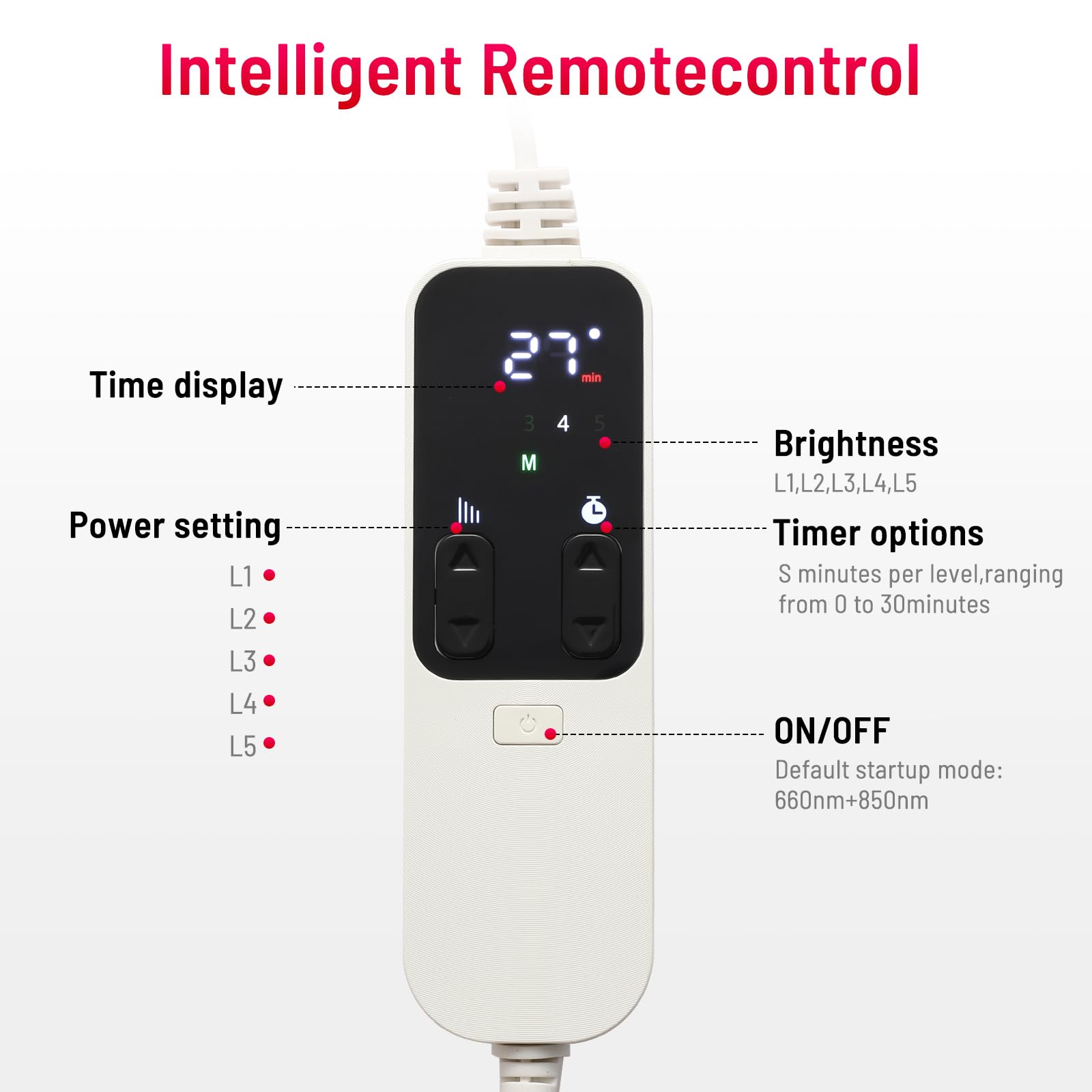 LEDINO remote control adjusts heat levels for personalized use.