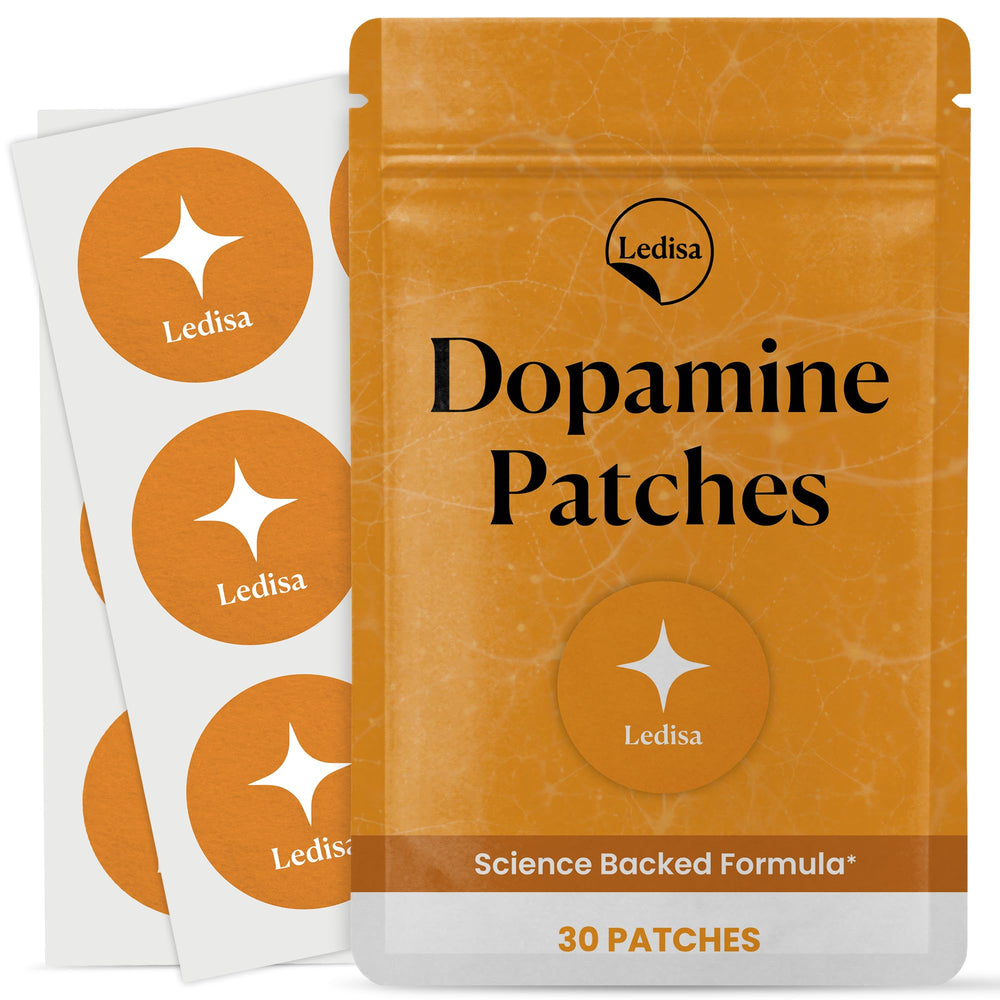 Ledisa Dopamine Patch worn on arm for discreet mood support throughout the day.