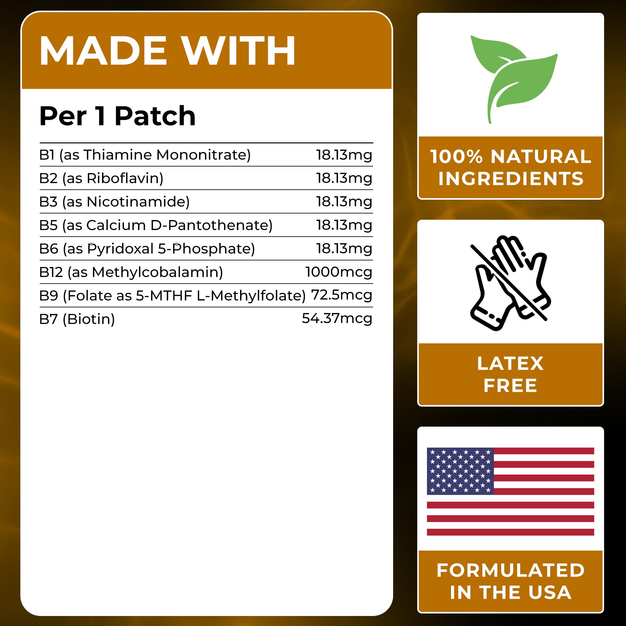 Ledisa Energy Patch instruction sheet with quick usage steps.