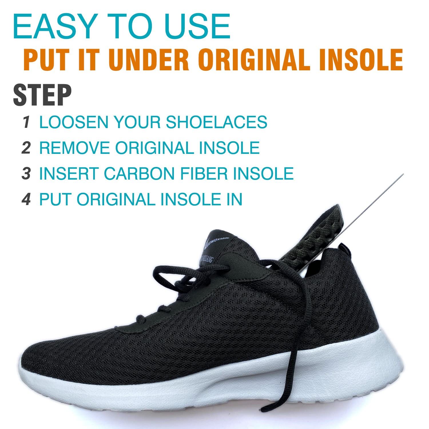 Leeuoe insert sits beneath your original insole for a snug, low-profile fit
