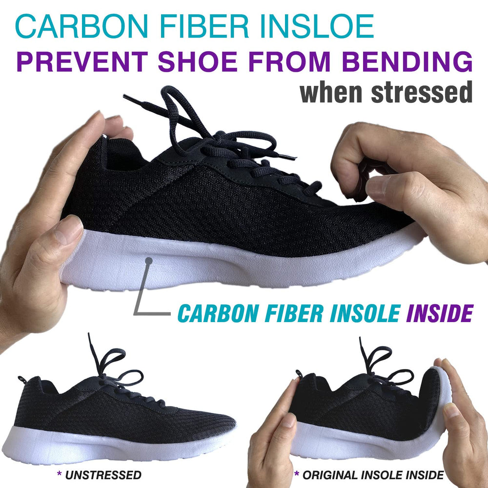 Leeuoe carbon fiber insole close-up shows material quality and thin profile