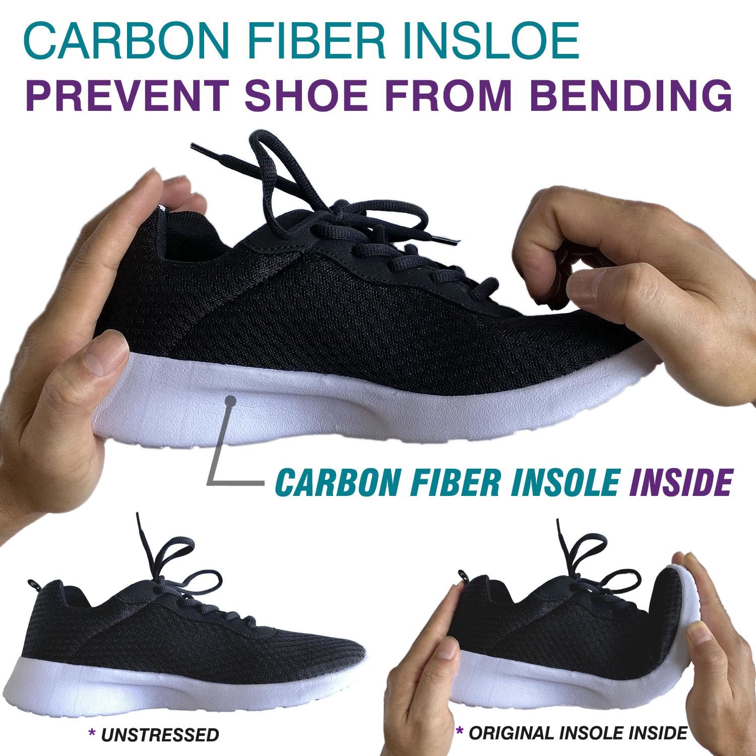 Leeuoe carbon fiber insoles are thin and lightweight for discreet daily use.