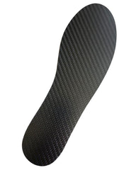 Leeuoe carbon fiber insole very rigid front view showing stiffness and shape