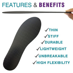 Leeuoe very rigid carbon fiber insole top view highlighting slim profile