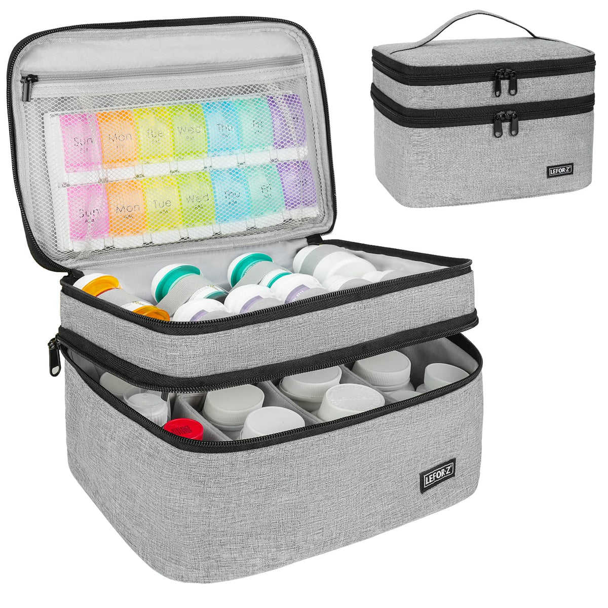 LEFOR·Z medicine storage bag features durable polyester material for secure travel storage