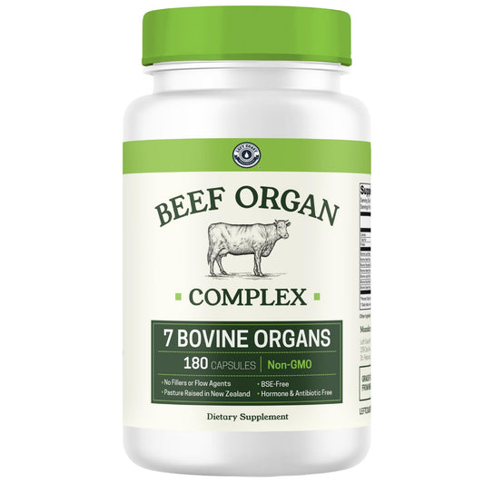 Left Coast Performance bottle front shows seven-organ blend for balanced nutrition.