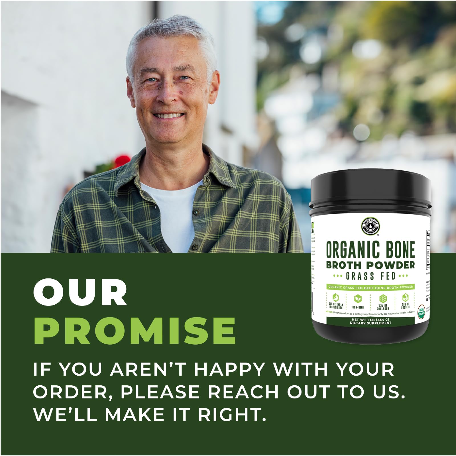 Left Coast Performance third-party tested seal on jar assures purity.