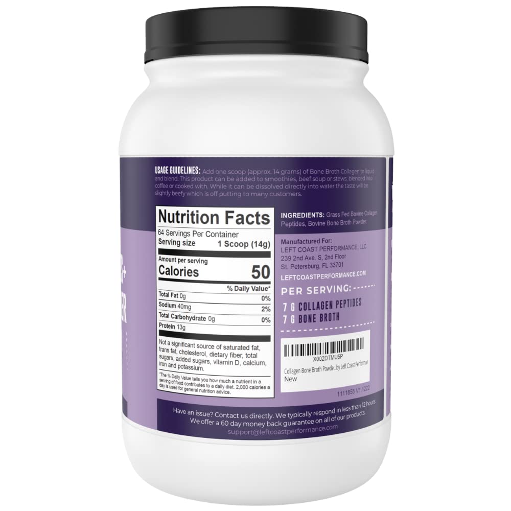 Left Coast Performance grass-fed collagen peptides powder mixes smoothly in smoothies for daily protein