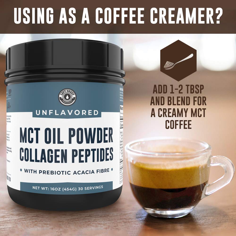 Left Coast Performance MCT Powder in a shaker for on-the-go blends.