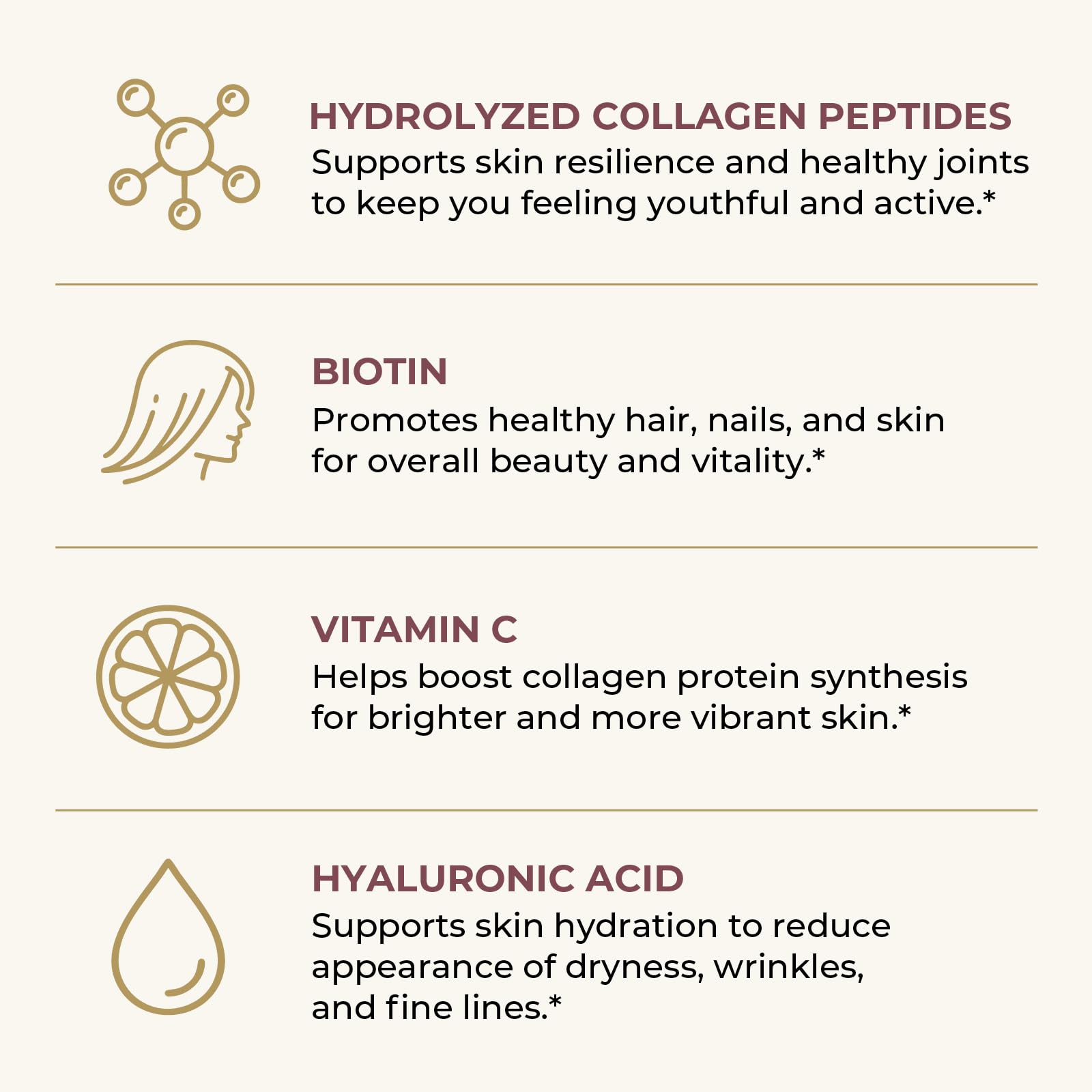 Closeup of Left Coast Performance multi-collagen powder ingredients indicating high-quality components