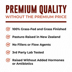 Left Coast Performance NZ pasture-raised cattle backdrop on packaging