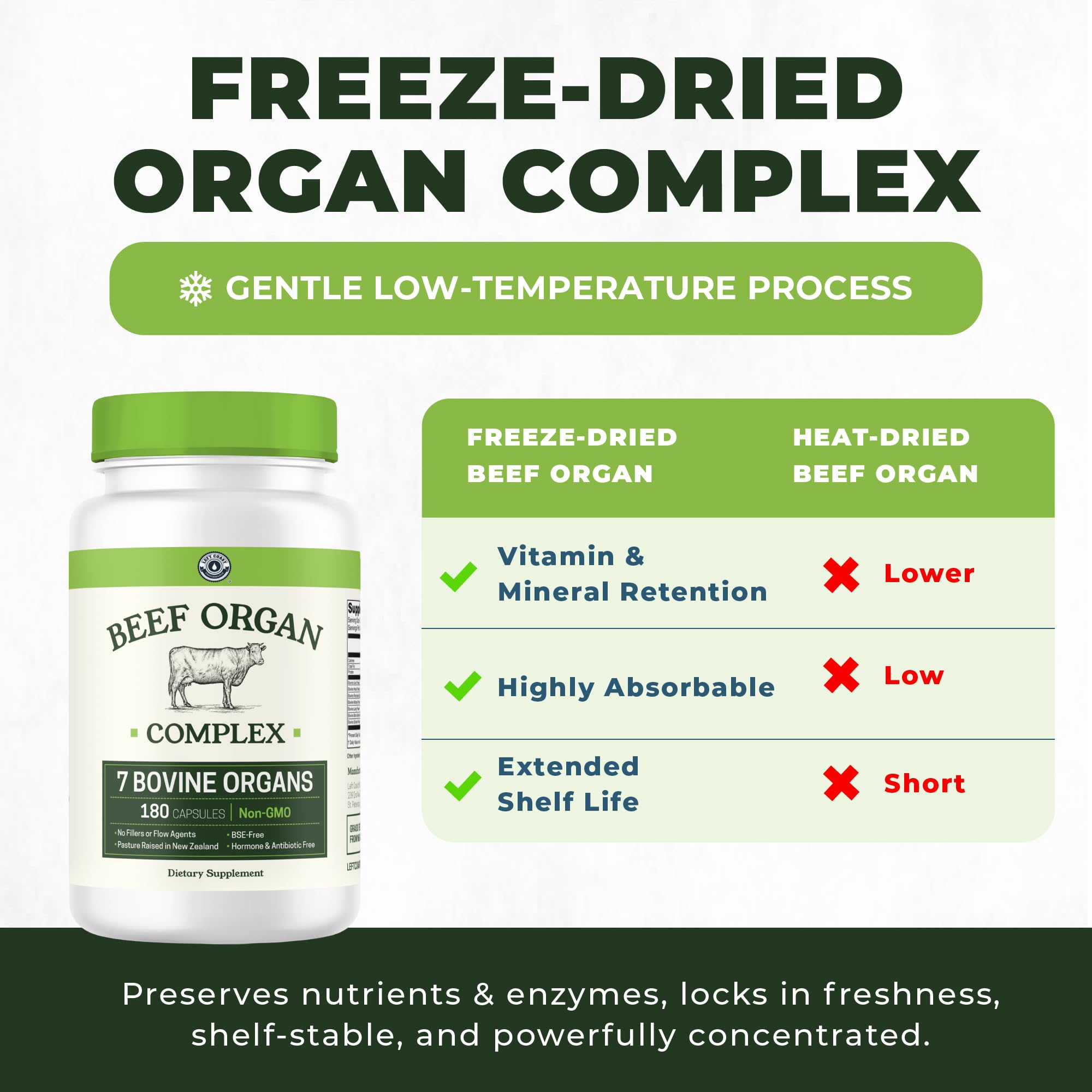 Left Coast Performance nutrient balance visual suggests vitamins and enzymes.