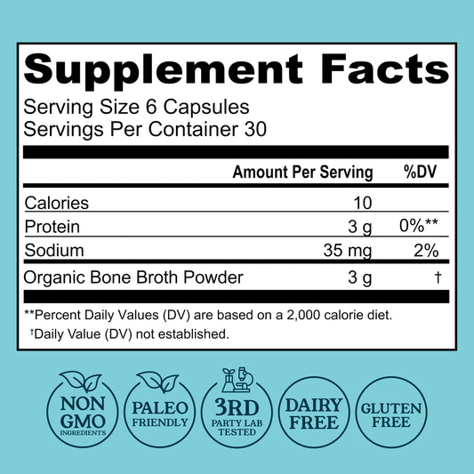 Left Coast Performance organic bone broth powder container highlighting high-quality powder for nourished joints and skin.