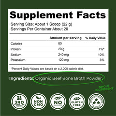 Left Coast Performance organic powder scoop highlighting high protein per serving.