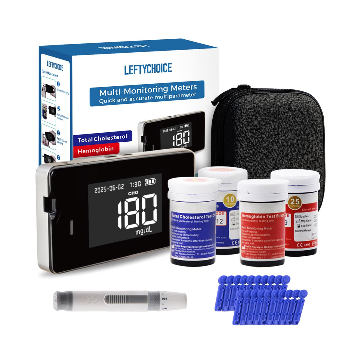 LeftyChoice LCLBM-01 dual testing device for at-home health monitoring.