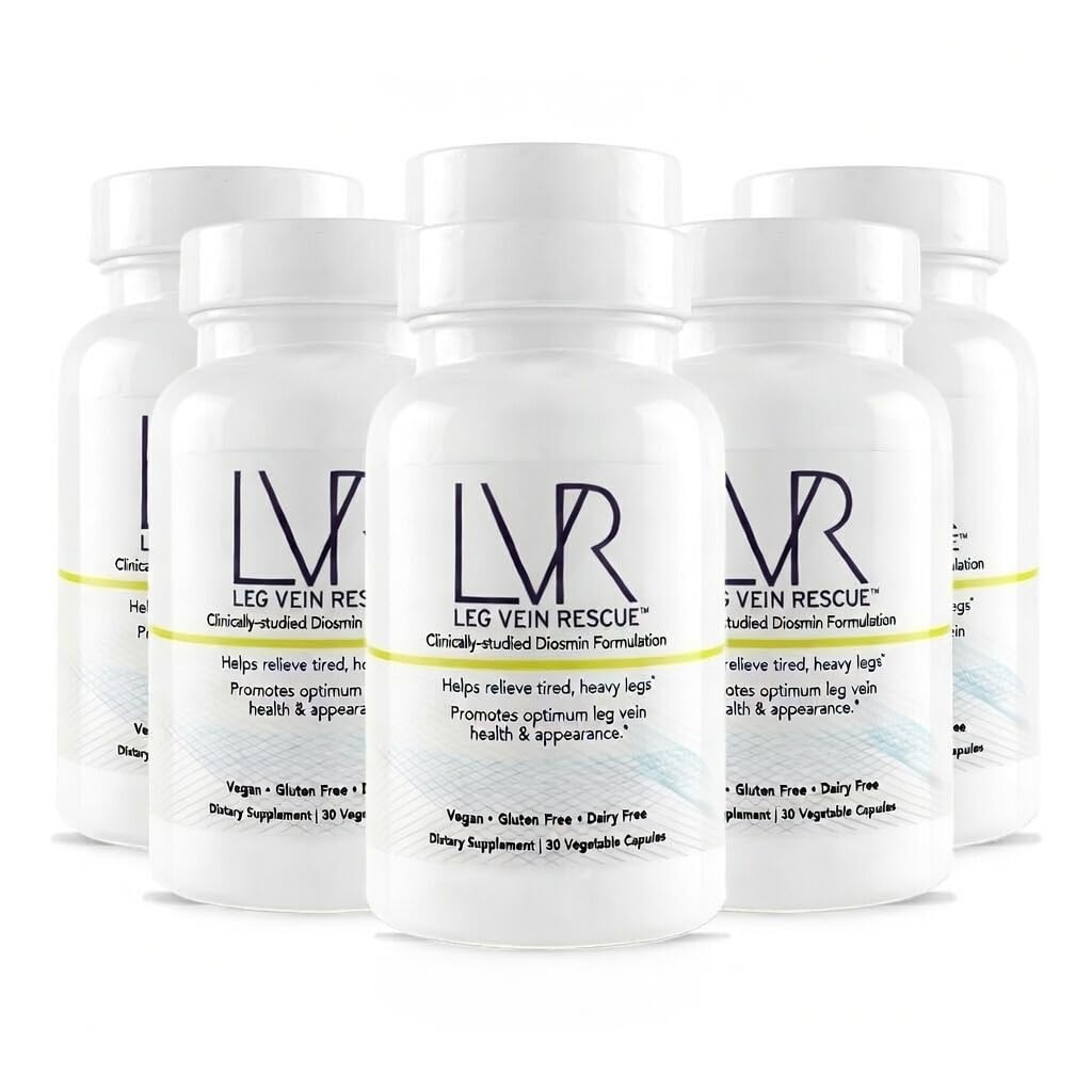 LEG VEIN RESCUE Diosmin bottle for leg comfort and circulation support.