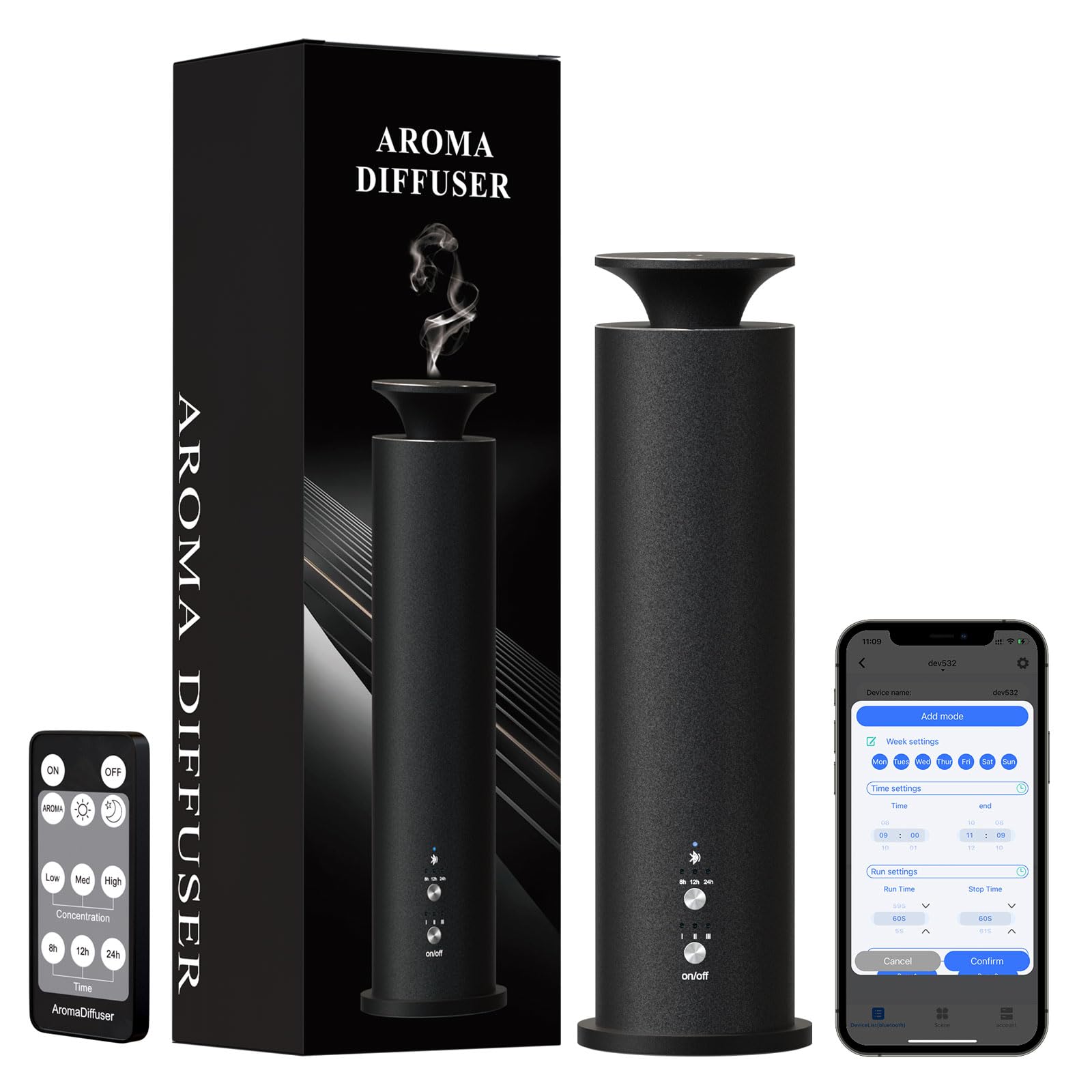 Legardliliu waterless diffuser carbon black top view, premium design and materials