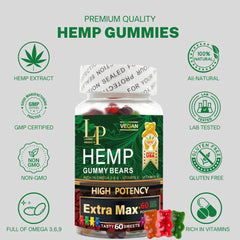 Legend Hemp Gummies made in USA GMP badge emphasizes quality and safety