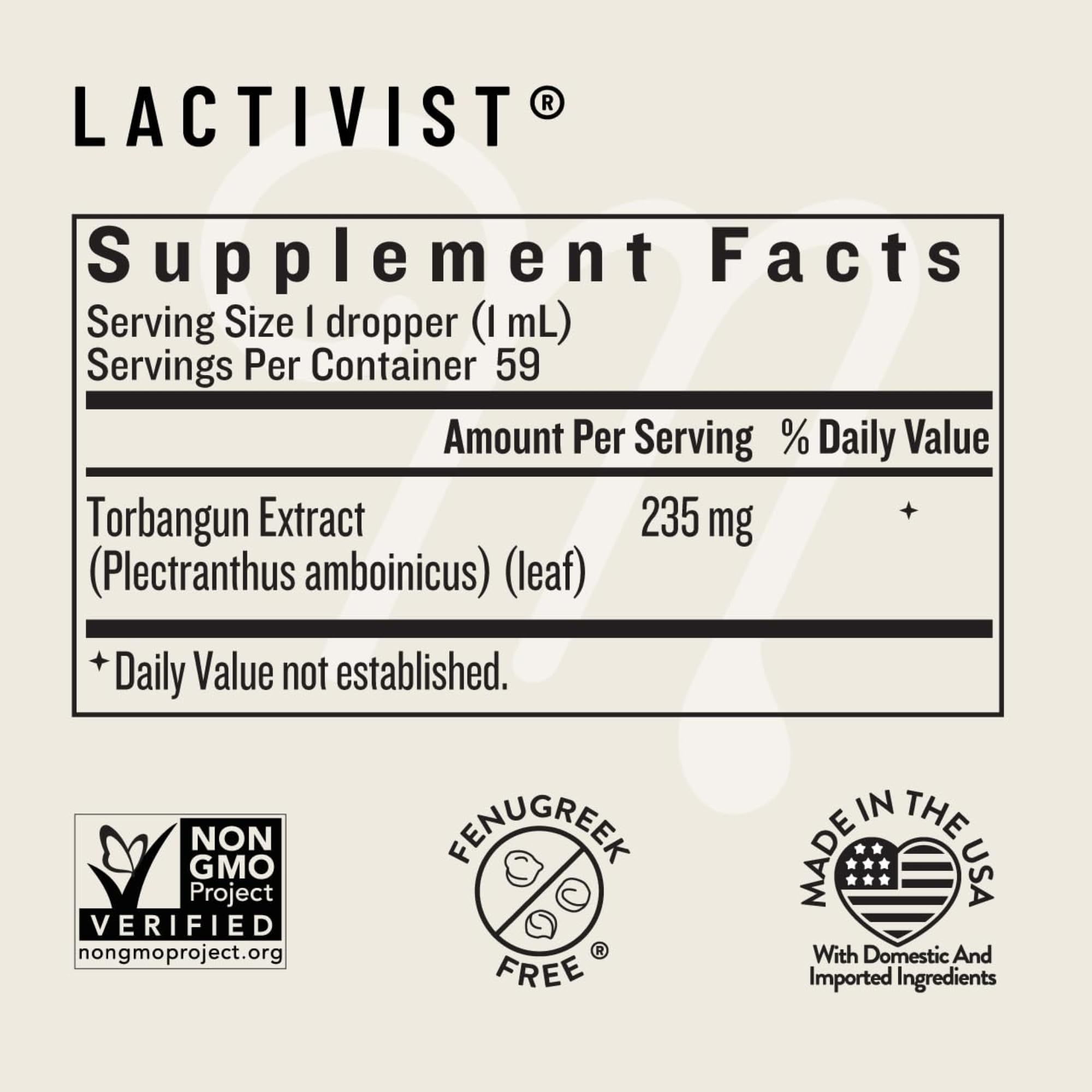Lactivist Drops taken under tongue for quick, alcohol-free use