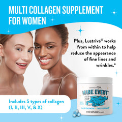 Legendairy Milk Mane Event biotin powder close-up emphasizing high potency.