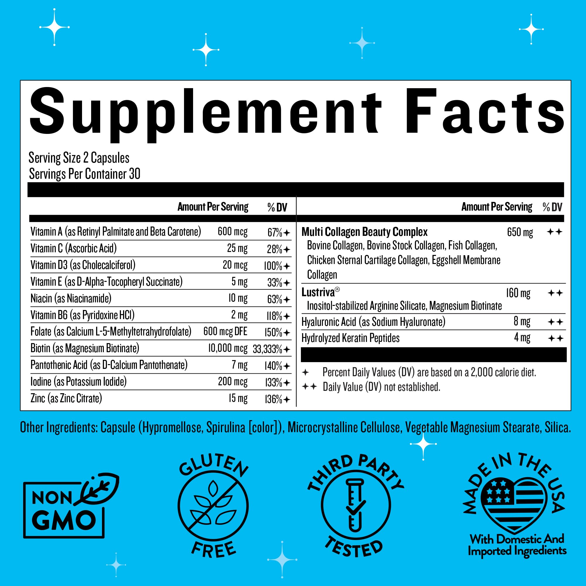Legendairy Milk Mane Event ingredients close-up featuring collagen peptides.