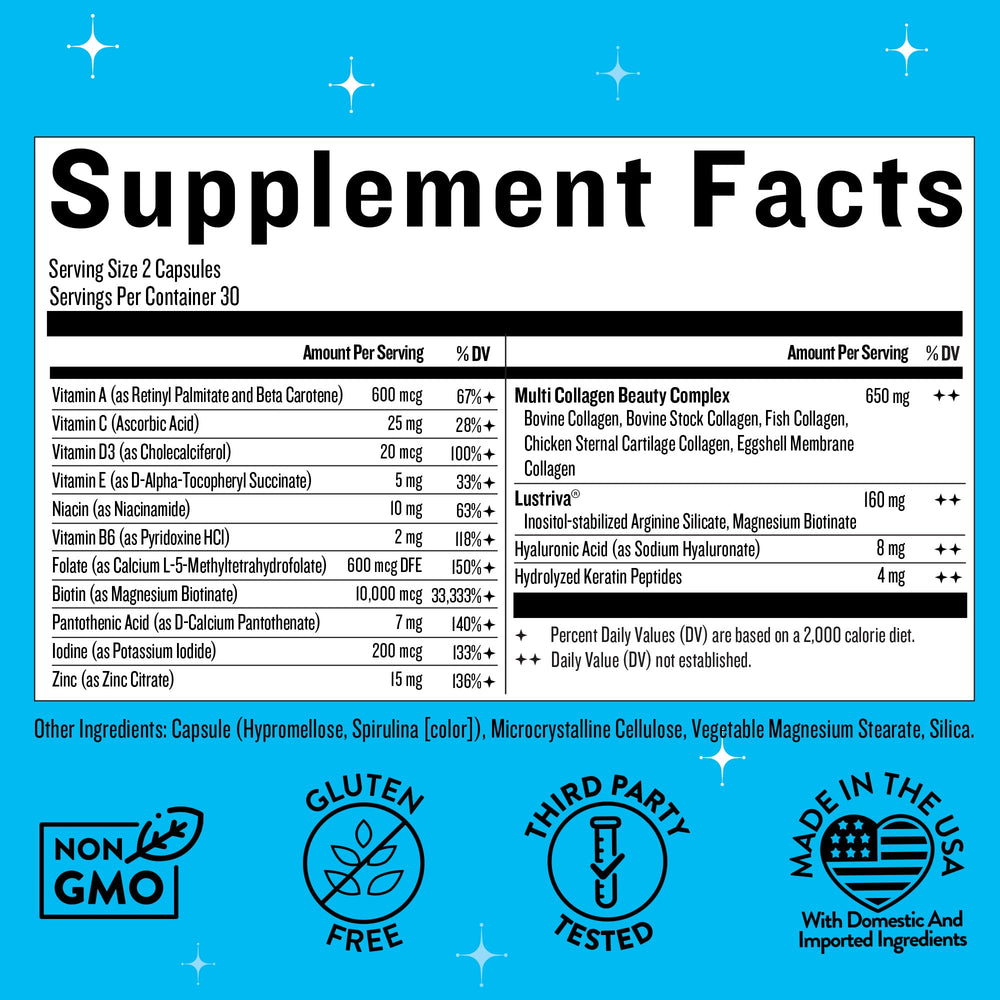 Legendairy Milk Mane Event ingredients close-up featuring collagen peptides.