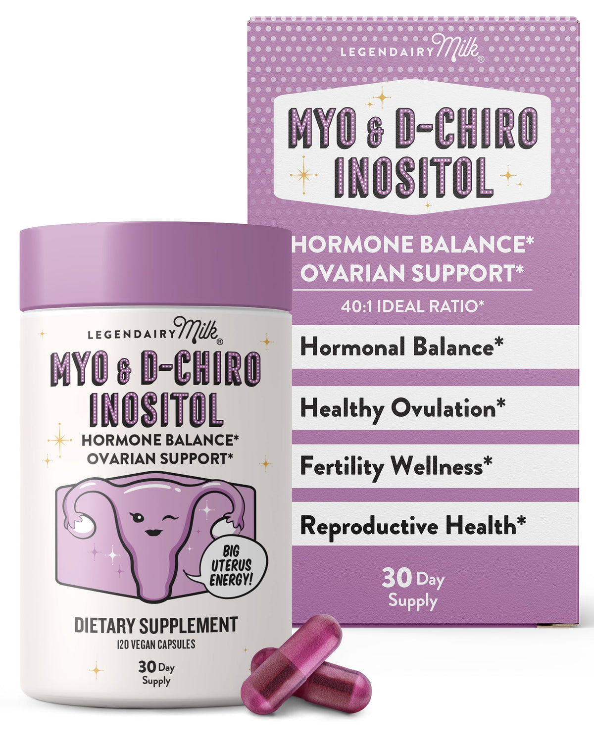Legendairy Milk bottle with capsules for daily hormone balance